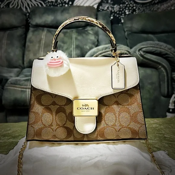 Coach Leopard and White Satchel - Picture 14 of 17